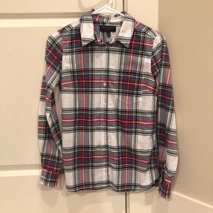 Banana Republic ✨ Women’s Plaid Tartan Holiday Flannel Size XS